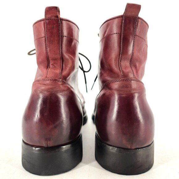 Alberto Fasciani Italy Burnished Burgundy Combat Boots Mens 9 Casual Dress Boots - Picture 5 of 14